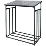 toboli Kaminholzregal außen, bis 2000 kg Traglast, 185 x 83 x 185 cm für Outdoor, Metall mit Pulverbeschichtung, Feuerholzregal freistehend