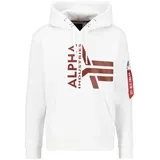 Alpha Industries Half Logo Foam Hoody stylischer Hoody für Herren White