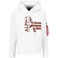 Alpha Industries Half Logo Foam Hoody stylischer Hoody für Herren White