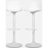 sweeek - 2er Set verstellbare Barhocker mit Sitzbezug aus Kunstleder