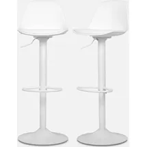 sweeek - 2er Set verstellbare Barhocker mit Sitzbezug aus Kunstleder