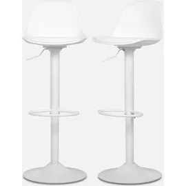 sweeek - 2er Set verstellbare Barhocker mit Sitzbezug aus Kunstleder