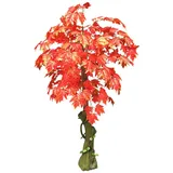 Decovego Kunstpflanze Ahornbaum Rote Blätter, Kunstbaum mit Kunststoffstamm, Höhe 180 cm