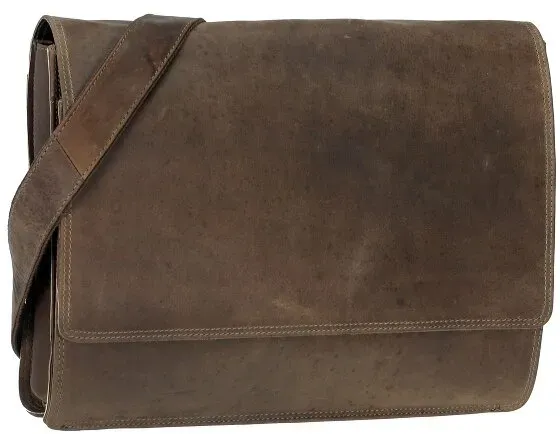 Harold's Antico Messenger Leder 38 cm Laptopfach  grau
