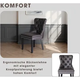 byLIVING Esszimmerstuhl Domino Kunstleder dunkelbraun 2er Set