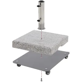 Doppler Fahrgestell Vario für Granitsockel 42 cm x 42 cm Anthrazit