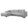Mirjan24 Ecksofa Cord 2-Sitzer Grau