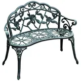 Outsunny Gartenbank Metall Modell 3 100 x 54 x 80 cm antik-grün