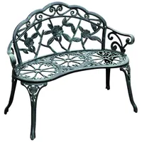 Outsunny Gartenbank Metall Modell 3 100 x 54 x 80 cm antik-grün