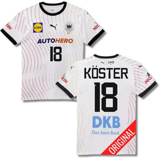 PUMA Original DHB Handball Trikot Herren [Home 2024] Offizielles Handball Trikot [Köster 18] Sportbekleidung Sport Tshirts Herren Shirt Männer I Gr. L - L