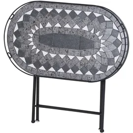 Siena Garden Como Serviertisch 41 x 67,5 x 60 cm schwarz matt/grau