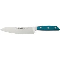 Arcos Serie Brooklyn - Santoku Messer - Klinge aus Nitrum geschmiedetem Edelstahl 190 mm - HandGriff Micarta Farbe Blau (Seiden klinge)