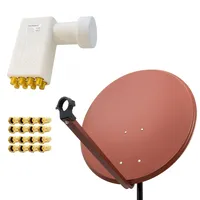 PremiumX 80cm ALU SAT Anlage Ziegelrot Satellitenschüssel Satellitenantenne Octo