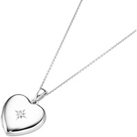 Smart Jewel Kette mit Anhänger Herz-Medaillon, Zirkonia Stein, Silber 925 silberfarben