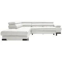 Welnova Ecksofa, Weiß, Leder, Echtleder, Rindleder, 4-Sitzer, Ottomane links, L-Form, 263x223 cm, Fsc, Made in EU, Typenauswahl, Lederauswahl, Armteil rechts, Wohnzimmer, Sofas & Couches, Wohnlandschaften, Ecksofas