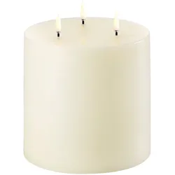 Uyuni LED Stumpenkerze 15x15cm Ivory 3-Docht