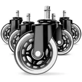 Adormii Lenkrolle Lenkrolle Möbelrolle Bürostuhl Rollen, Bürostuhl-Räder Ersatzrollen für Teppich schwarz