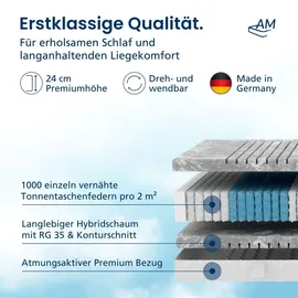 AM Qualitätsmatratzen 3D Deluxe 100 x 200 cm H2