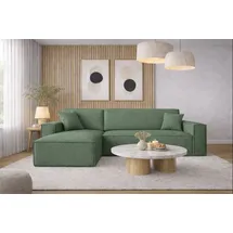 kaiser möbel Ecksofa mit schlaffunktion und bettkasten, Ecksofa L-Form, Eckcouch L-Form BEST stoff NEVE Links Olive - Olive
