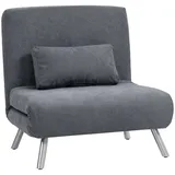 Polstersessel Mit Bettfunktion, 3-in-1 Design, Schlafsessel, Gästebett, Stoffbezug, Mit Kissen, Dunkelgrau