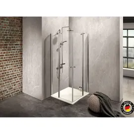 Dusbad Vital 2 Eckdusche mit Pendeltür links 107 x 117 cm gold ESG-Glas