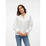 Vero Moda Langarmbluse »VMMELANEY QUEENY LS SHIRT WVN NOOS«, Gr. M, Snow White, , 29304556-M