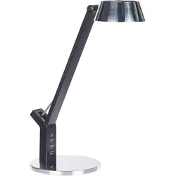 Schreibtischlampe LED Metall silber 40 cm verstellbar mit USB-Port CHAMAELEON