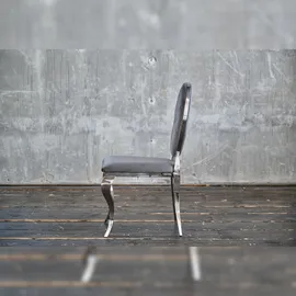 KAWOLA Stuhl LINDA Esszimmerstuhl Barock Velvet grau