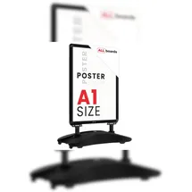 ALLboards Kundenstopper A1 Waterbase – Aluminiumrahmen SCHWARZ