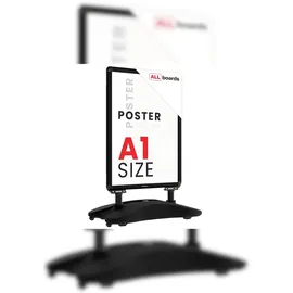 ALLboards Kundenstopper A1 Waterbase – Aluminiumrahmen SCHWARZ