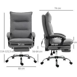 Vinsetto Massage-Bürostuhl Kunststoff Grau