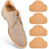 SULPO 4 Paare Echt-Leder Fersenpolster - Fersenschutz gegen Blasen & Reibung - Fersenkissen für Schuhe - Schuh Fersen Reparatur - Selbstklebende Heel Pads - Antirutsch Hackenpolster - Natural Beige