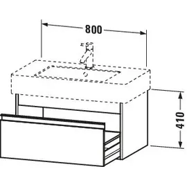 Duravit Ketho 80x45,5cm, Taupe, 1 Auszug, wandhängend