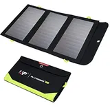 ALLPOWERS 5V 21W Solar Panel, Tragbares Solarladegerät, 3 USB-Ausgangs & 2 USB-Eingangs Wasserdichtes Faltbares Solarpanel, Solar Ladegerät, Solar Powerbank für Smartphone, Tablets, Outdoor, Camping