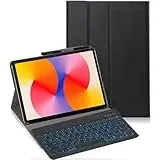 YHFZR Tastatur Hülle für iPad mini (A17 Pro) 2024, [QWERTY Layout] Slim Hülle mit 7 Farben Beleuchtung Kabellose Tastatur mit Schützhülle für iPad mini (A17 Pro 2024, 7. Generation) 8,3 Zoll, Schwarz