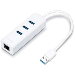 TP-Link USB 3.0-Hub und Gigabit Ethernet Adapter (UE330) [3 USB-Ports, 1000 Mbit/s LAN, Plug and Play]