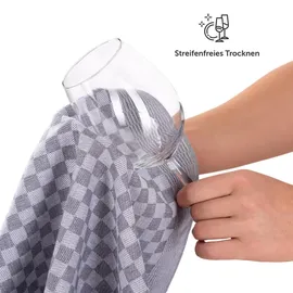 Blumtal Geschirrtücher Baumwolle 50x70 cm im 10er Set - Oeko-TEX zertifizierte Küchentücher - extrem saugstarke Geschirrhandtücher - Küchenhandtücher waschbar 95 °C - Geschirrtuch Schwarz-Weiß Karo