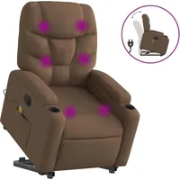 vidaXL Massagesessel mit Aufstehhilfe Stoff 146 x 78 x 0 cm Braun