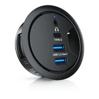 CSL Kabeldurchführung mit USB Hub, 2x USB-A, 1x USB-C,