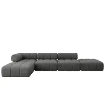 altdecor Ecksofa modulares Sofa Kerru-L2 - 380x190x70 cm Dunkelgrau Velours