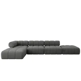 altdecor Ecksofa modulares Sofa Kerru-L2 - 380x190x70 cm Dunkelgrau Velours