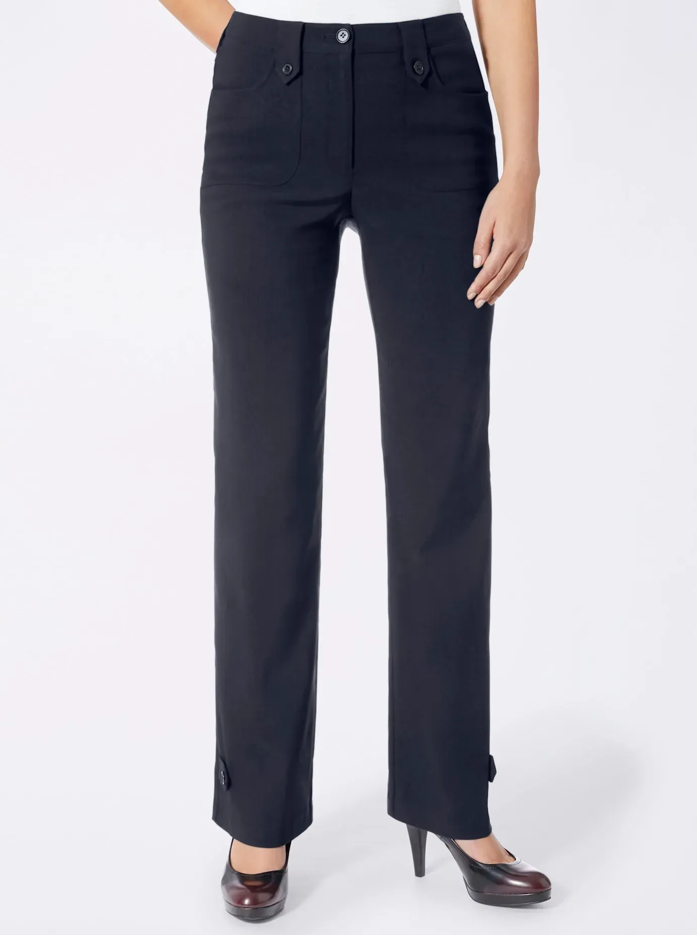 Webhose LADY, Damen, Gr. 52, Normalgrößen, blau (marine), 83% Polyester, 13% Viskose, 4% Elasthan, unifarben, lang, Hosen
