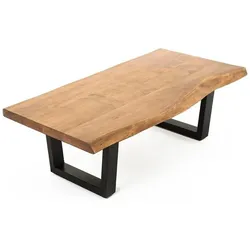 byLIVING Couchtisch JUDY, Breite 120 cm, Akazie natur/schwarz, Baumkante