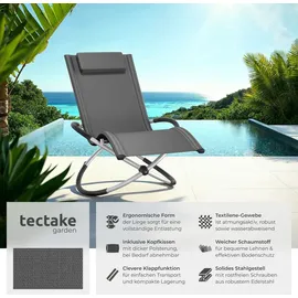 Tectake Sonnenliege 150 x 73 x 75 cm Grau