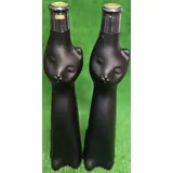 (26,50€/L) 2x Happy Cat Rotwein Dornfelder 0,5l Katzenflasche schwarz Versand0€