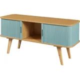 [en.casa] TV Schrank Tysvær 120x40x58 cm Bambus/Blau