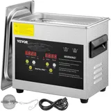 VEVOR 3 L Verbesserter Ultraschallreiniger (200 W Heizung, 120 W Ultraschall) Professioneller digitaler Labor-Ultraschall-Teilereiniger mit Heizungstimer für die Reinigung von Schmuckgläsern