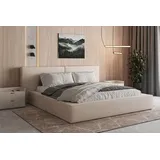 e-meubles Polsterbett Mit Kopfstütze, Bettkasten Und Lattenrost, Gepolstertes Kopfteil, Bett Mit Stauraum Bett 06 (beige (anthology 3), 180x200 Cm)