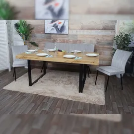 Mendler Esszimmer-Set HWC-K16, 2er-Set Stuhl+Sitzbank Esszimmergruppe Sitzgruppe Esszimmergarnitur, Samt Metall ~ hellgrau