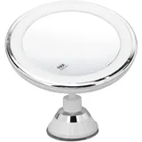 Beleuchteter Make-up-Spiegel mit 10-facher Vergrößerung und Saugnapf, Vergrößerungsspiegel mit Licht, Dimmbare 3-Farben-Aufhellung, Badezimmer-Kosmetikspiegel mit Vergrößerung